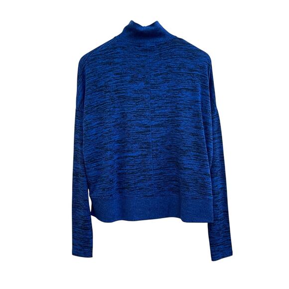 rag & bone Heathered Blue Black Size S Lightweight Knit Jane Mock Neck Sweater - Picture 3 of 9